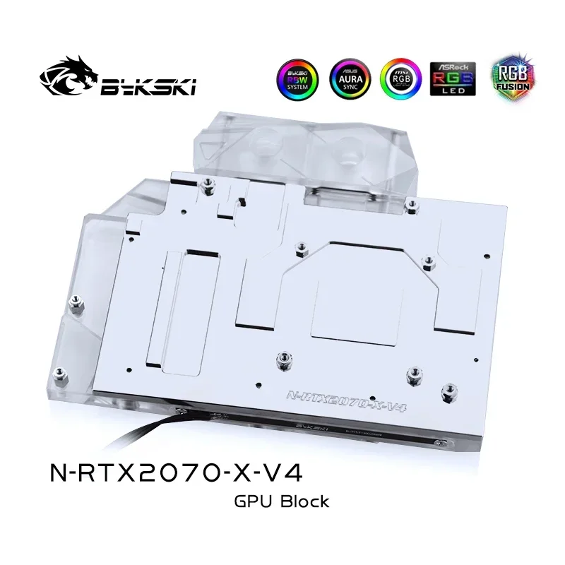 Bykski Water Block for NVIDIA RTX2070 Founders Edition/Reference Edition/EVGA 2060/GTX1660Ti Full Cover GPU Block /RGB Light