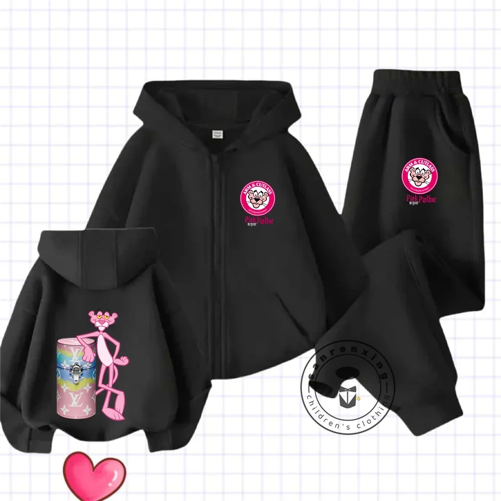 Hoodies Sets Boys Outfit Set Kids Les Pink Panther Clothes Girls Clothing Tops Pants Suits Years Old Ports Suits Hoodies Sweater