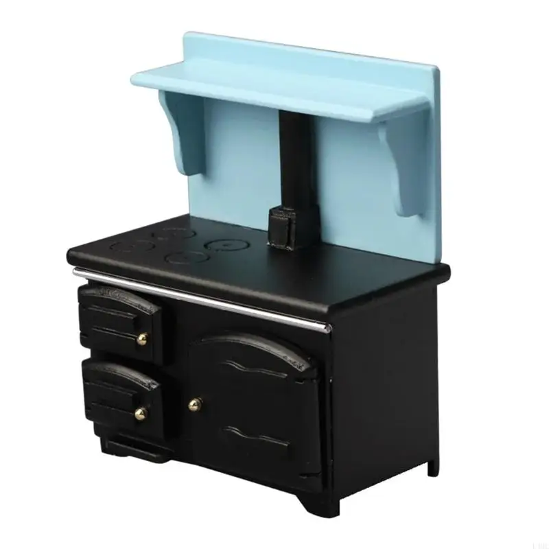 

Wooden Miniature Stove Cupboard Model for Dollhouses Kitchen Scene Display Craft Landscape Layout and Photography Props L4MC