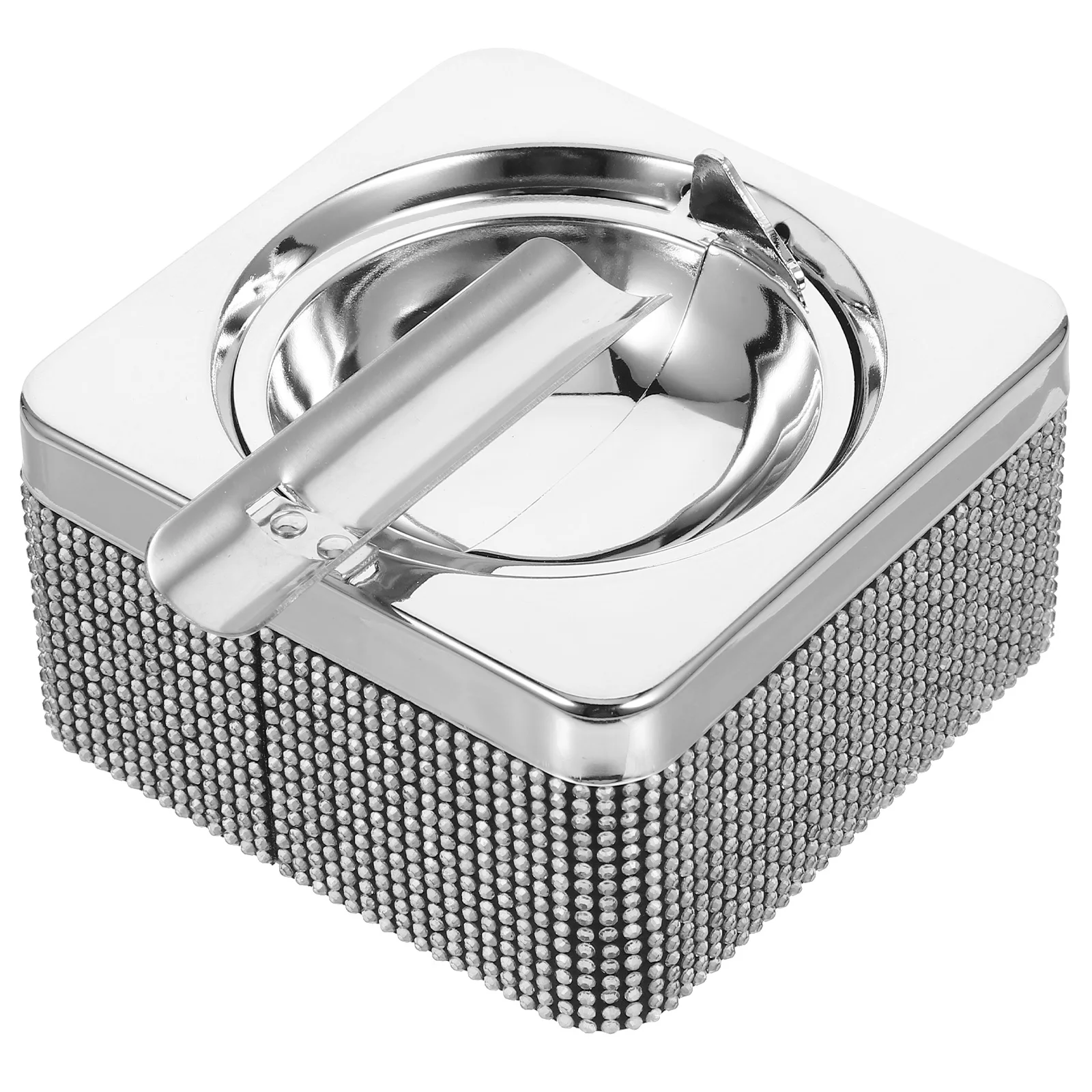 

Crystal Ashtray Car Retro with Lid Household Outdoor Ashtrays for Cigarettes Patio Small Automotive Rhinestones Metal Vintage