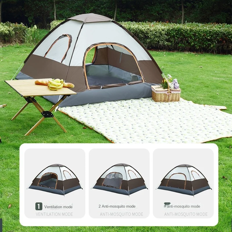 Outdoor Fully Automatic Quick Opening Thickened Outdoor Camping Tent Multi-person Travel Luxury Throw Tent Outdoor Anti-mosquito