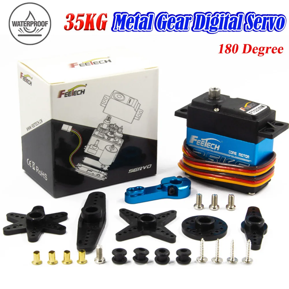 

35KG Waterproof High Torque 180 Degree Digital Metal Gear Servo for RC Car Crawler D90 Axial Boat Helicopter Robot Model Part