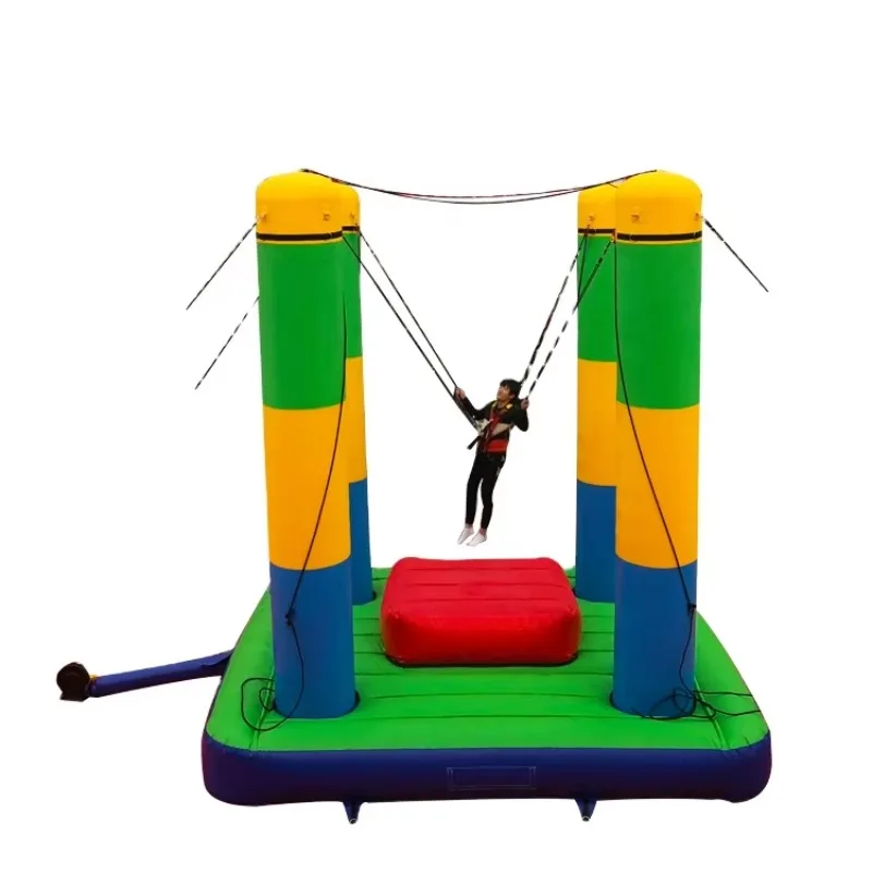 Commercial Four Pillars Inflatable Bungee Jumping Trampoline for Kids & Adults