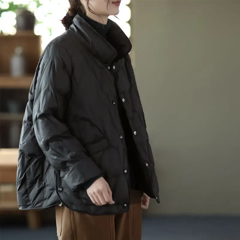 Winter Women's Jackets Cotton Jacket Warm Quilted Cold Coat Parkas Korean Fashion Womens Winter Clothing Free Shipping Buttons