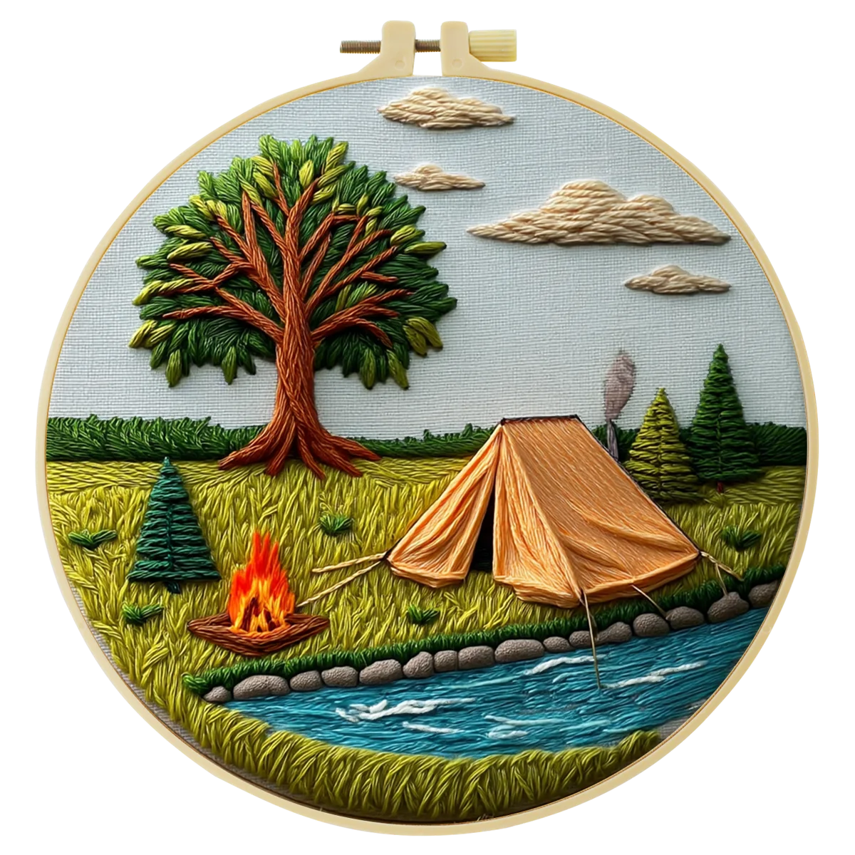 1 Stück 20X20CM/15X15CM 7,87/6,3 Zoll Camping-Stickerei-Starter-Kit DIY-Kit DIY-Stickerei-Set für Anfänger – Detail 3