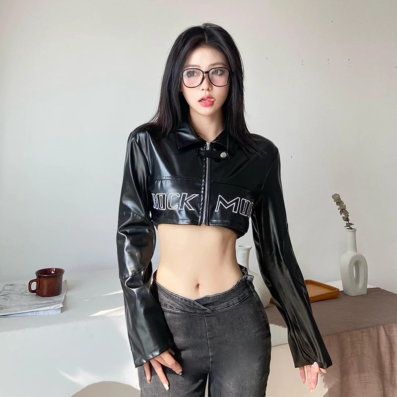 

Biker Jackets Womens Jacket Retro Autumn Blends Plaid Checkered Button-Down Minimalism College Campus Preppy Students Trendy Ins