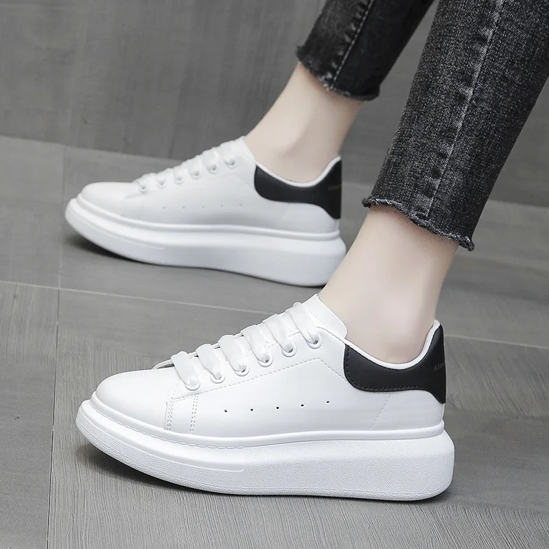 Women\'s Running Shoes Fashion Breathable Walking Sneakers Thick Sole Platform Shoes Women Feminino White Vulcanized Sneakers