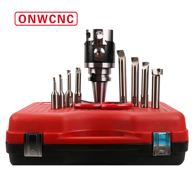 

Precision NBH2084 Boring Head Set R8 BT NT MT Shank With 8pcs Adjustable Insert Boring Bar