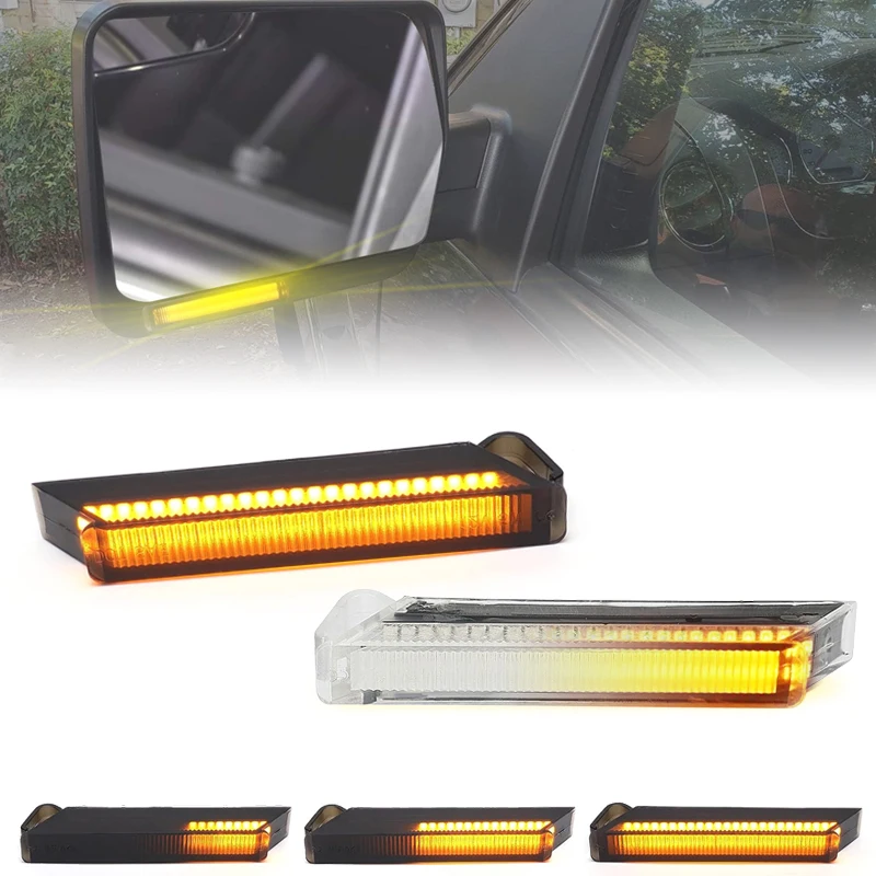 Lámpara LED para espejo Retrovisor lateral, luces de señal de giro dinámicas, ámbar, para Ford F150, F-150, Raptor Expedition, Lincoln, Mark LT