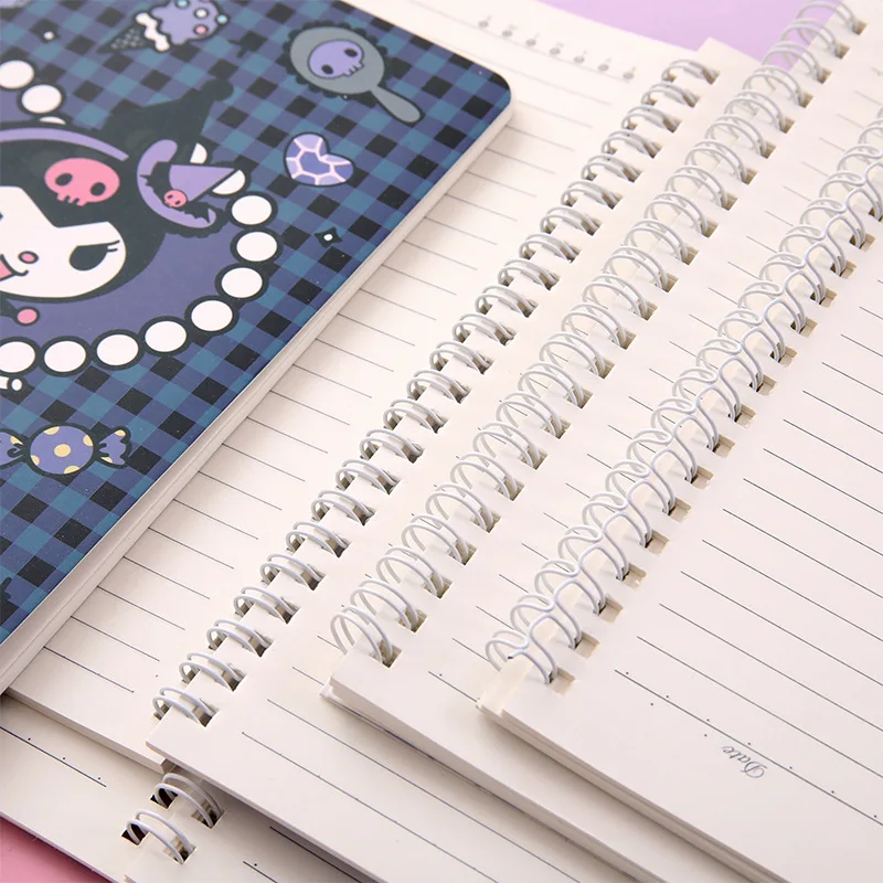 4 szt. Notebook Sanrio Anime Kuromi Cinnamoroll notatnik szkolny artykuły biurowe sprzedaż hurtowa cewka Notebook prezent dla dzieci