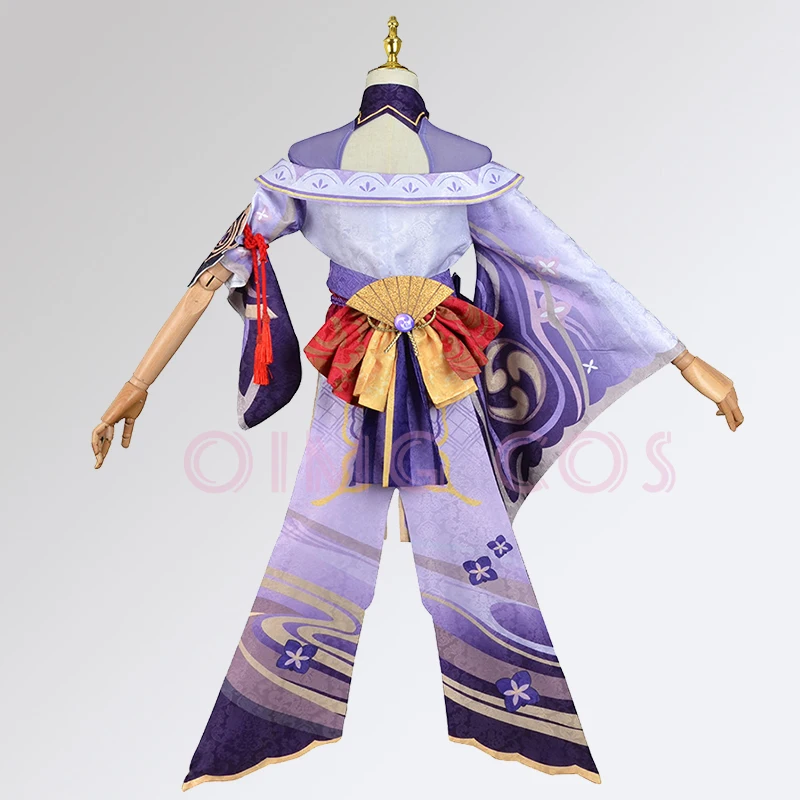 Genshin Impact Raiden Shogun Cosplay Costume Jacquard Fabric Uniform Wig Anime Chinese Style Halloween Costumes for Women Game