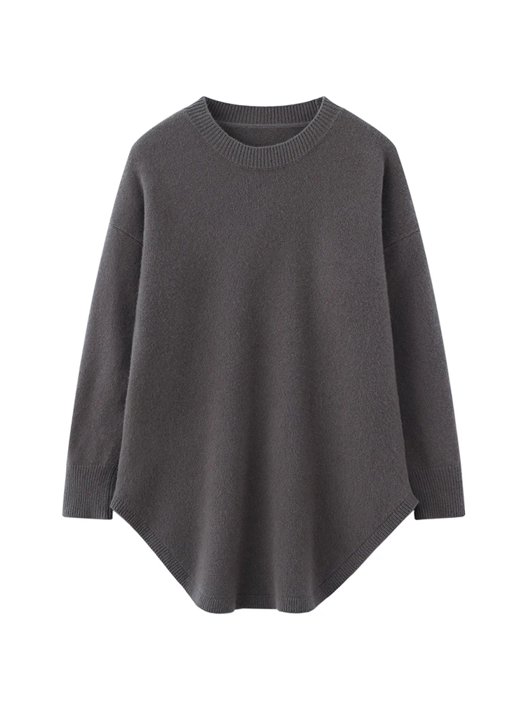 

Роскошный осенне-зимний женский толстый свитер, новый вязаный пуловер из 100% мериносовой шерсти, свободная женская одежда с длинными рукавами, джемпер длиной