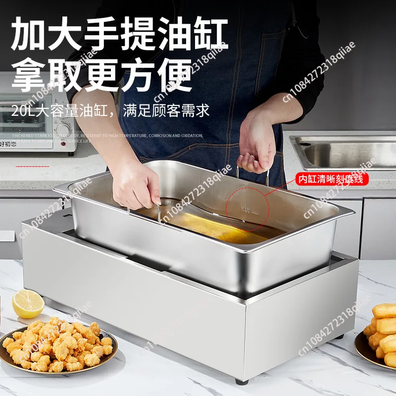 220V Single Tank Electric Deep Fryer Commercial Large Capacity for Fried Sticks Donuts Fries