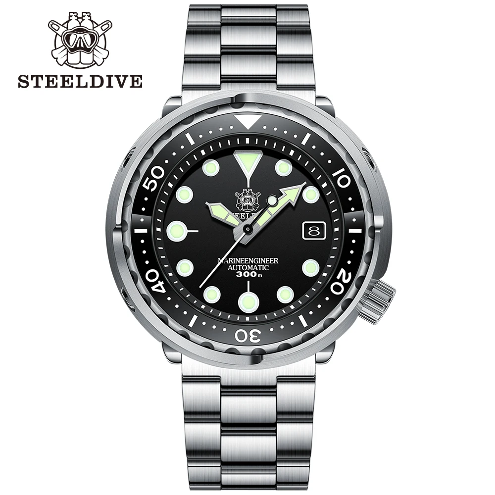 

STEELDIVE SD1975 Luxury Watch 300M Waterproof Mechanical Wristwatch C3 Luminous Clock Sapphire Mirror Men's Automatic Dive Watch