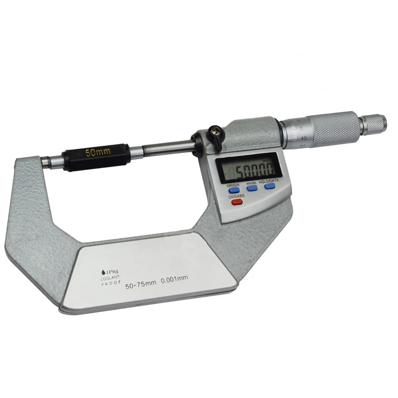 Micrómetro digital de alta calidad, 0-25-50-75-100mm, 0,001mm, IP65, resistente al agua, micrómetro exterior Digital, herramienta micrométrica electrónica