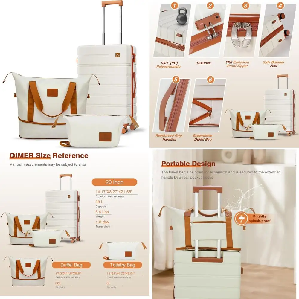 

Легкий прочный 20-дюймовый жесткий набор ручной клади с замками TSA, тихими спиннерными колесами и надежной молнией для путешествий