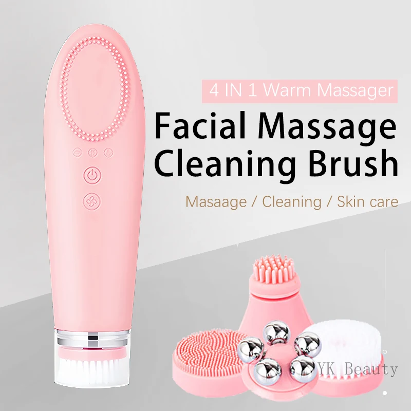 New 2024 Electric Roller Rotating Silicone Beauty Skin Tightening Vibrating  Hot Face Cleaning Brush Anti-Aging Face Massager - AliExpress 66