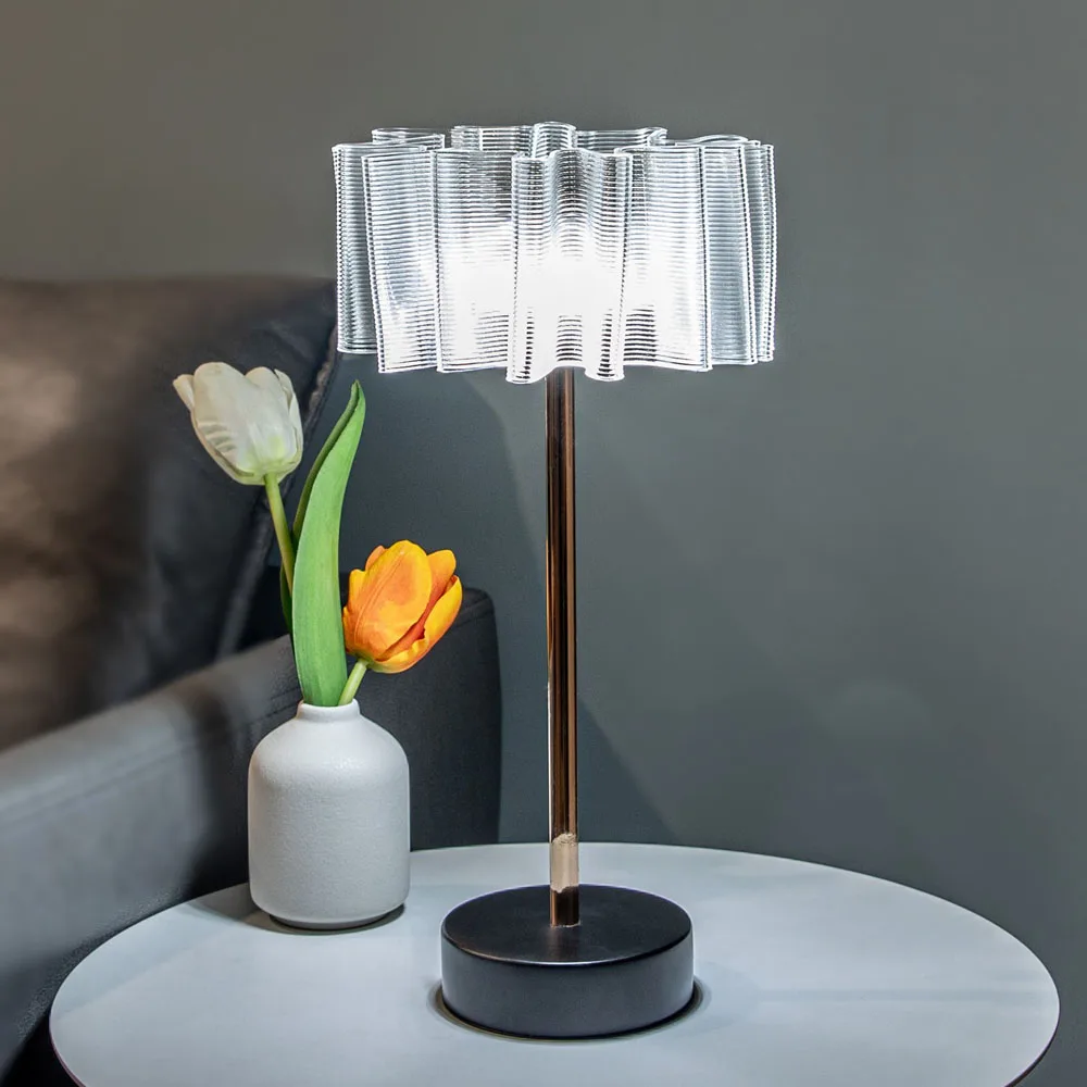 Rechargeable LED Night Light Desk Lamps 3 Color Touch Metal Table Lamp Bedside Outdoor Dining Written Lights Room Decor Gift