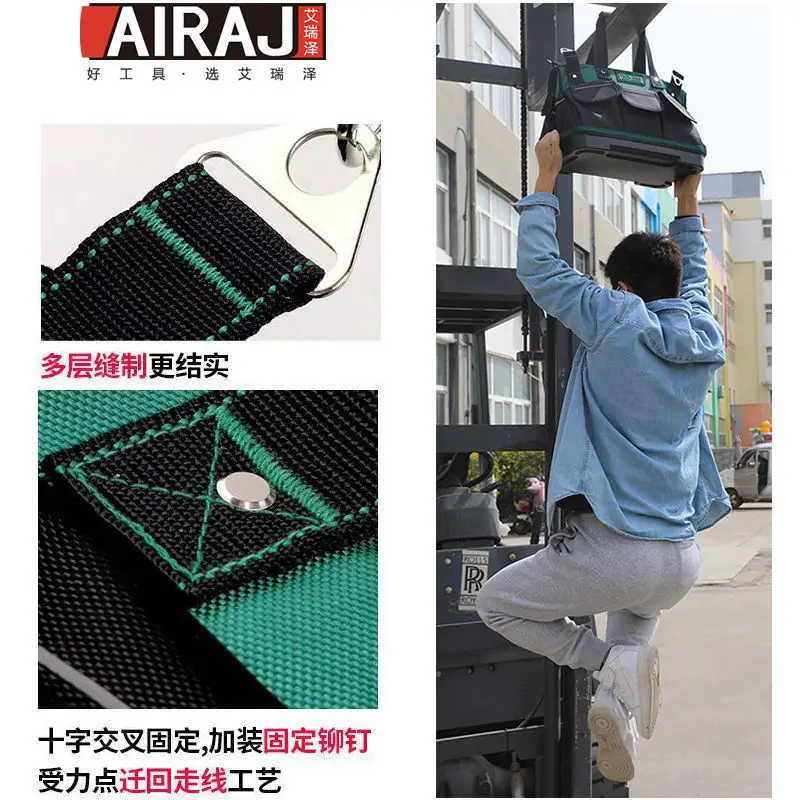 AIRAJ Thickened Oxford Cloth Tool Bag Multifunctional Electrician Hardware Storage Bag Portable Handheld Repair