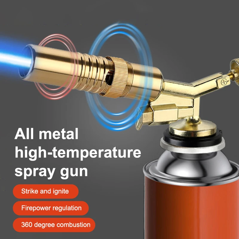 C Portable Welding Gas Torch Flame Nozzle Butane Burner Outdoor Camp BBQ Lighter Flamethrower Kitchen Supplies Welding Equipment