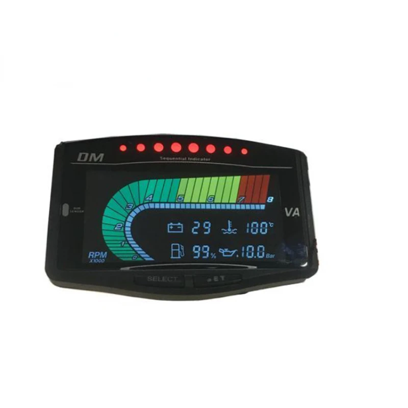 Automotive universal modified liquid crystal electronic five-in-one instrument water temperature meter tachometer fuel oil