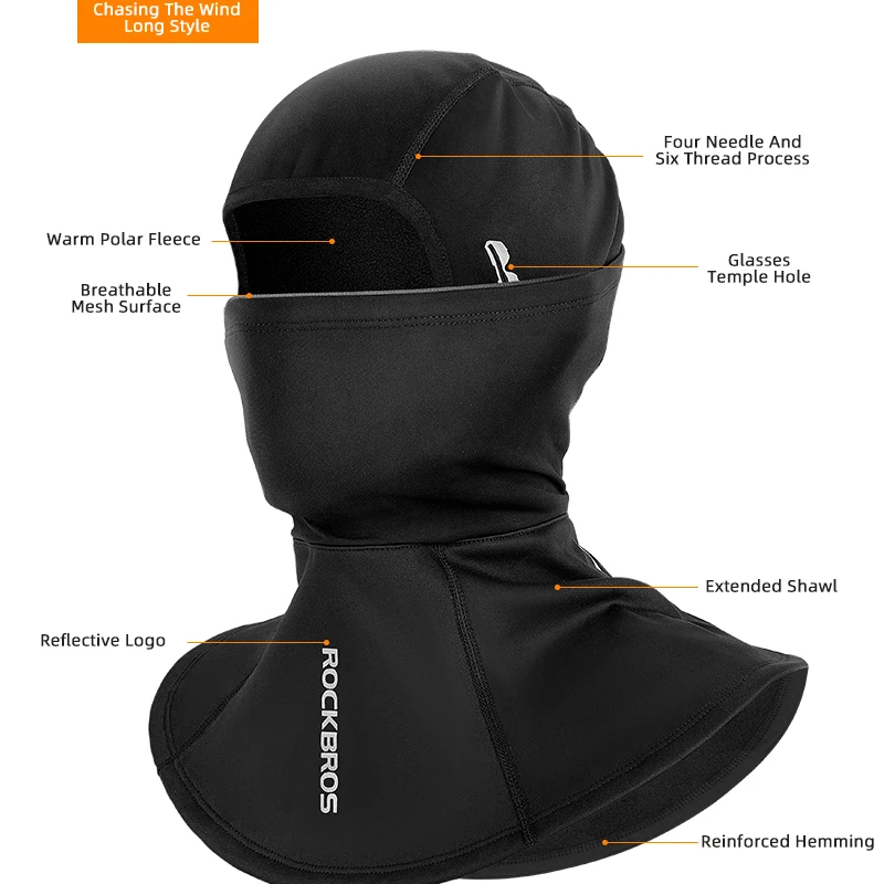 ROCKBROS Balaclava Full Face Cycling Face Mask Men Women Breathable Windproof Neck Gaiter For Motorcycle Built-in Filters Outdoo