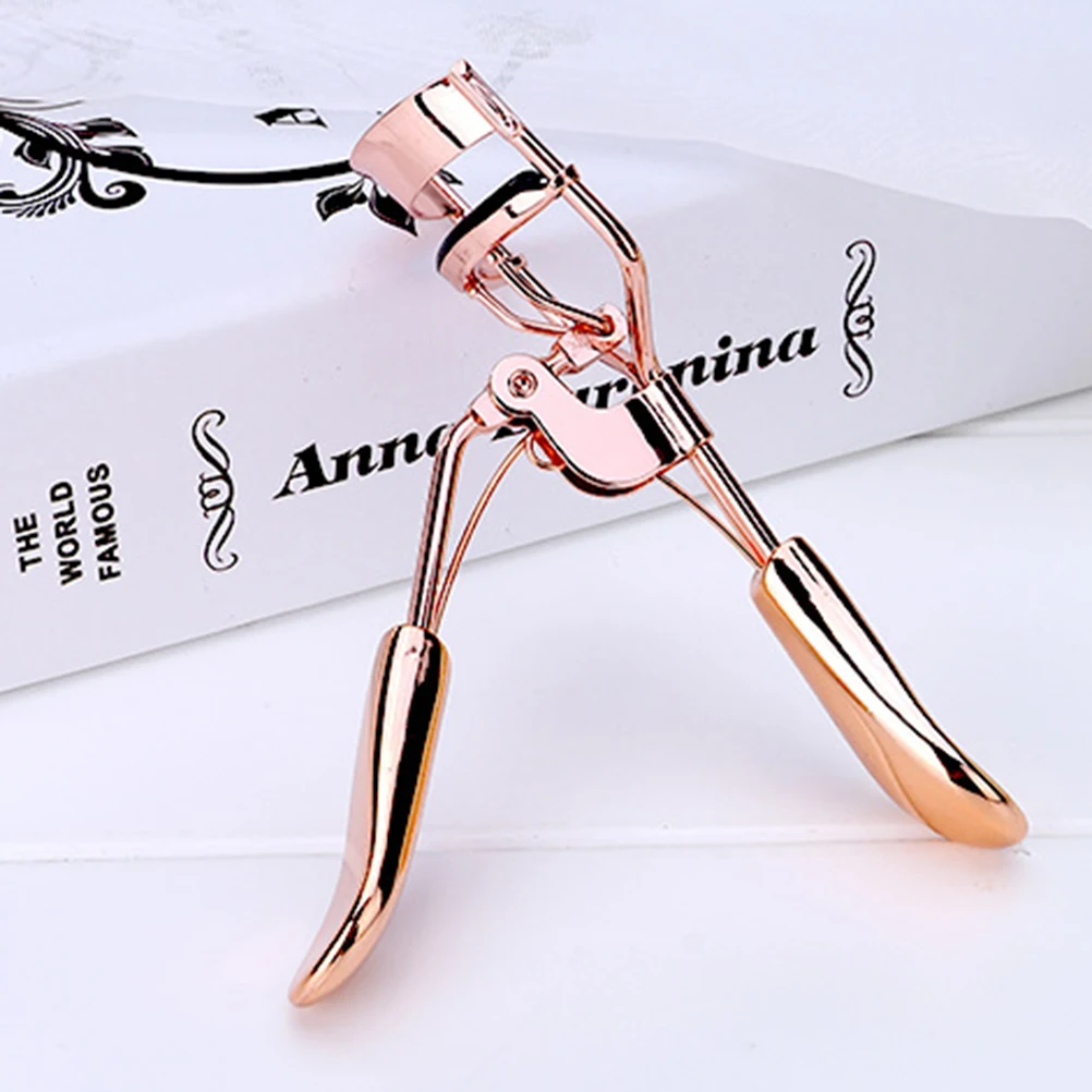 Stainless Steel Eyelash Curler Rose Gold Professional Makeup Tool Handle Eyelashes Tweezer Curler Clip Beauty