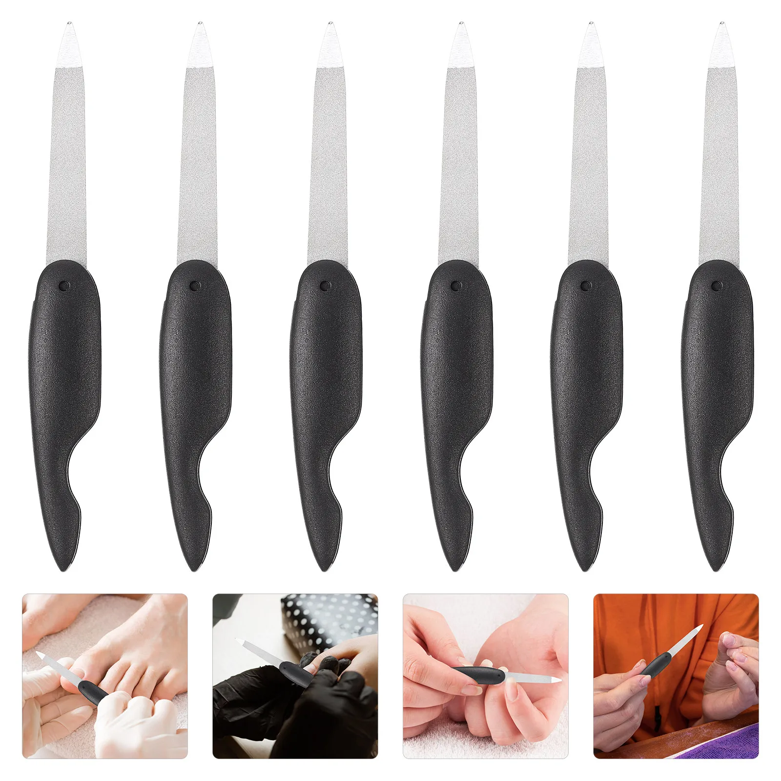

6Pcs Delicate Texture Folding Nail Files Compact Nail Polishing Strips for Manicuring Surface Sanding Pedicure Tools