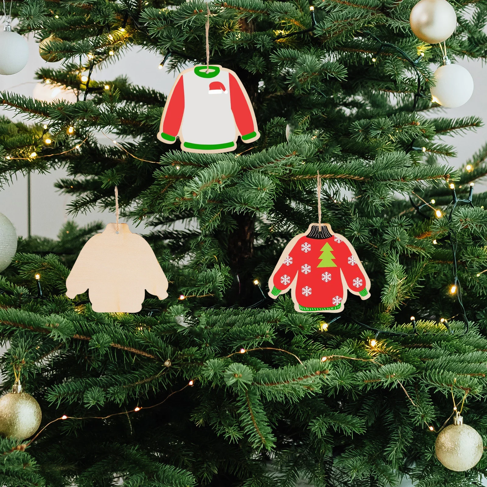 

Wooden Blank Sweater Chips Unfinished Wood Decorations 2 Styles 10 Pieces DIY Craft Supplies Hanging naments Smooth S ed Wooden