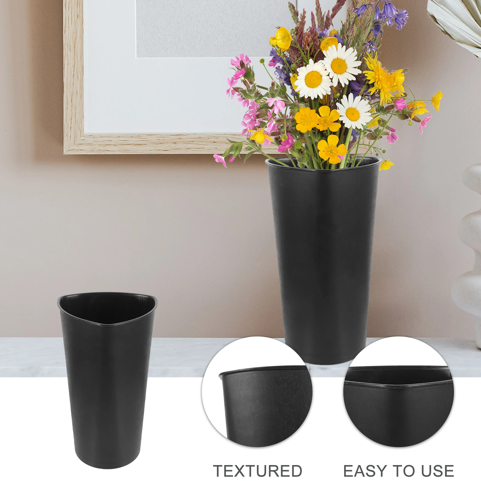 

Plastic Flower Bucket for Home Decor Wake Up Flower Arrangement Simple Flower Container Balcony Plant Holder Shop Display Vase