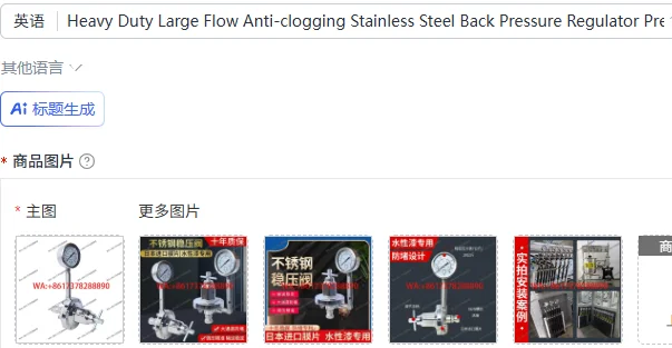 Heavy Duty Large Flow Anti-clogging Stainless Steel Back Pressure Regulator Precision Paint Coating Fluid Pressure Control Valve