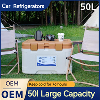 50L Car Fridge Portable Compressor Cooler Mini Fridge Auto Freezer Caravan Truck Home Camping Refrigerator for BBQ Picnic