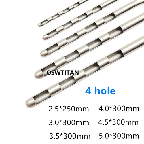 Imagen 2 del producto Cánula de liposucción de cuatro agujeros, cánula de cosecha de grasa de acero inoxidable, aguja cepilladora porosa, cánula de transferencia de grasa