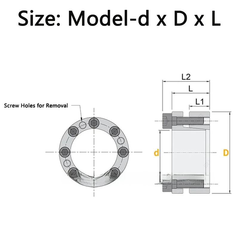 1PCS d=18-95mm Z3B Expansion Sleeve Keyless Bushing Connection Tension Shaft Locking Assembly Device Coupling Diaphragm Disk
