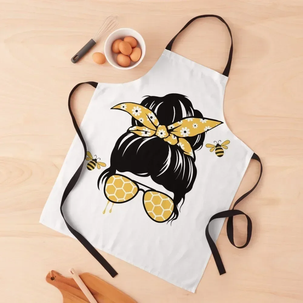 Bee mom Bee Lovers and Honey Addicts Apron professional hairdressing painting Cute Kitchen Accessories Cute Kitchen Apron