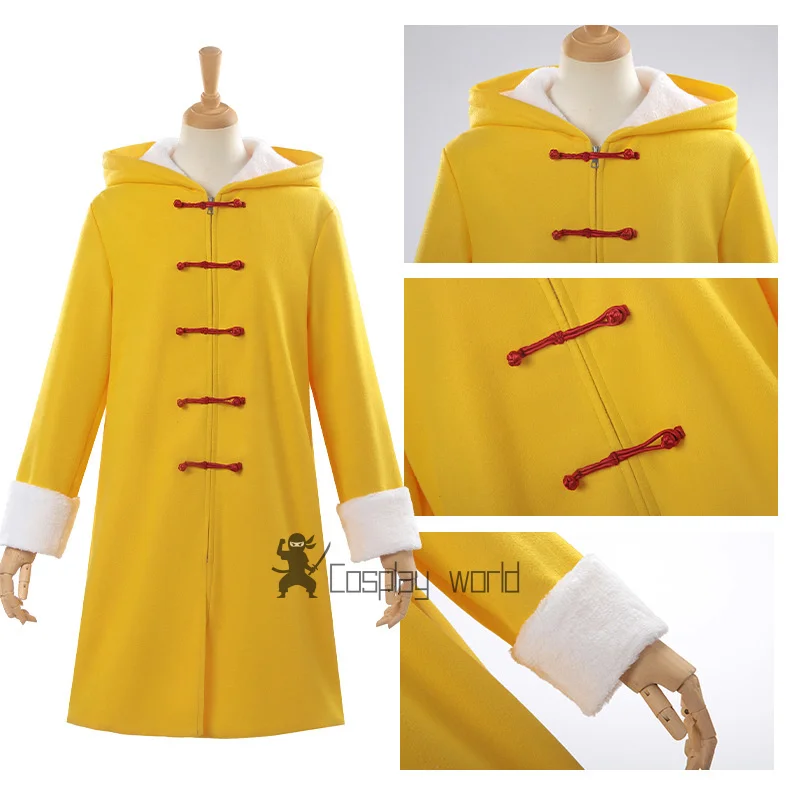 

Anime Gintama Cosplay Costume Kagura‌ Cute Yellow Hooded Jacket Suits Uniforms Halloween Party Role Play Clothing