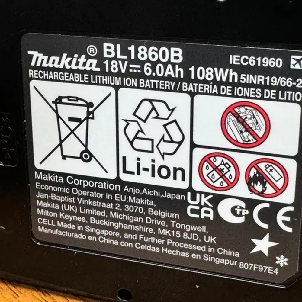 

5Ah 6Ah 100% Original Makita 18V Battery BL1820B Rechargeable Lithium-Ion Battery for Makita Power Tools Replace the battery