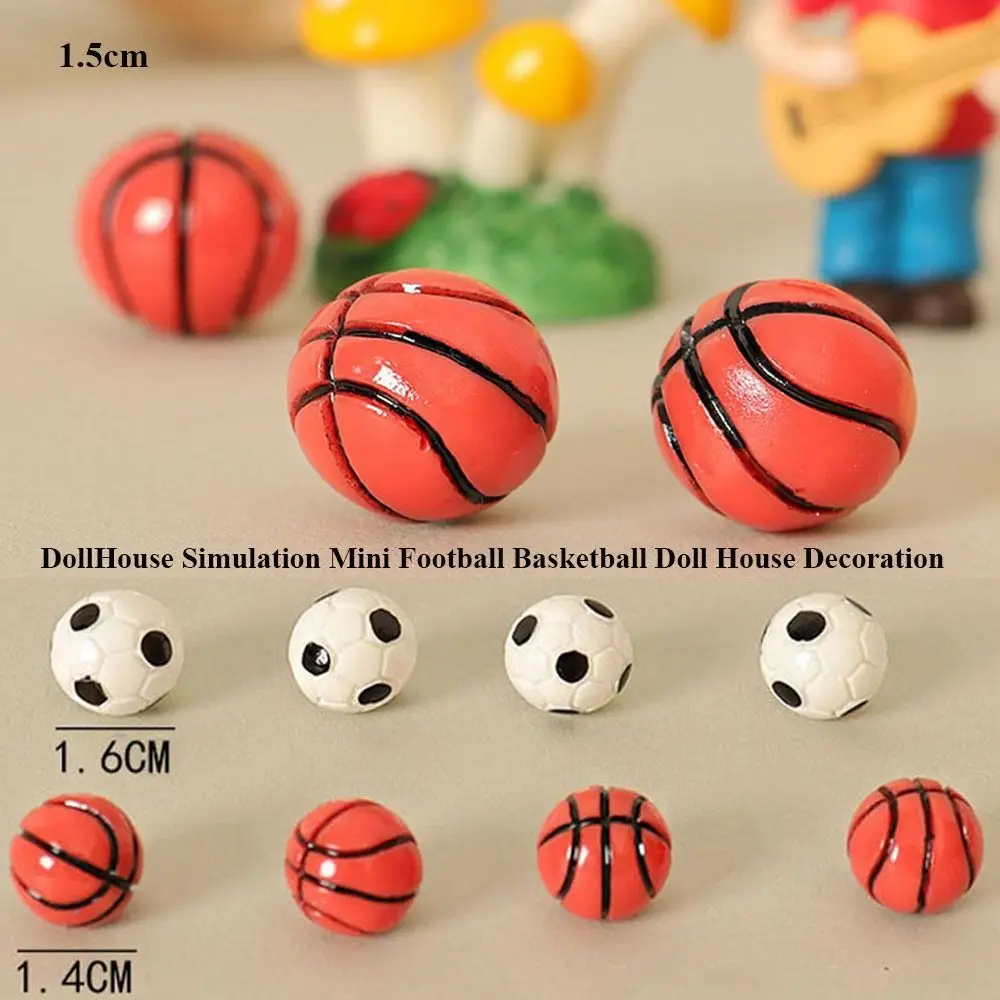 New Handmade DollHouse Simulation Basketball 1.5cm 2 Styles Mini Football DIY Ornaments Miniature Dollhouse Decorations