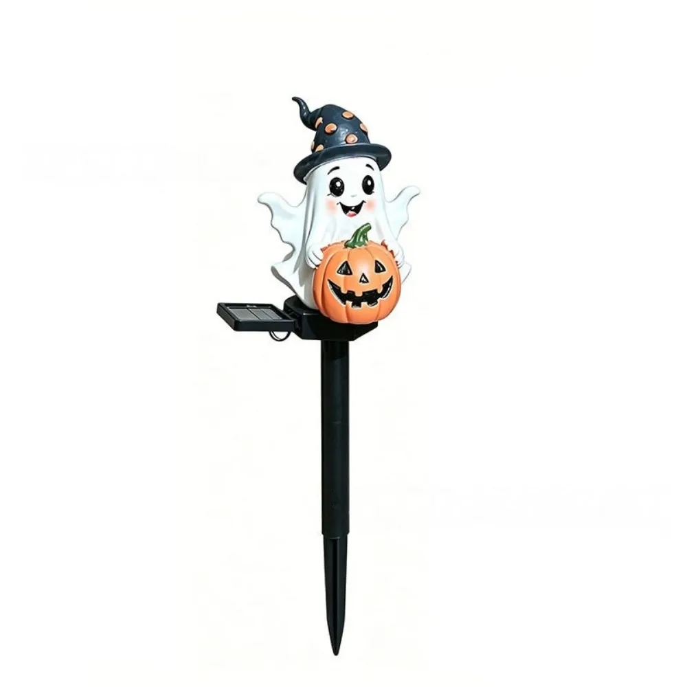Lindas luces solares de Halloween, figura de resina, luz de jardín impermeable, lámpara de césped con diseño de calabaza, alimentada por energía solar, para exteriores