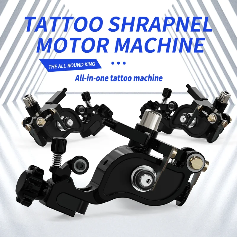 POPEIRONS Adjustable Travel Tattoo Gun Side Bullet Motor Machine 14000RPM Wire Cutting and Misting Integrated