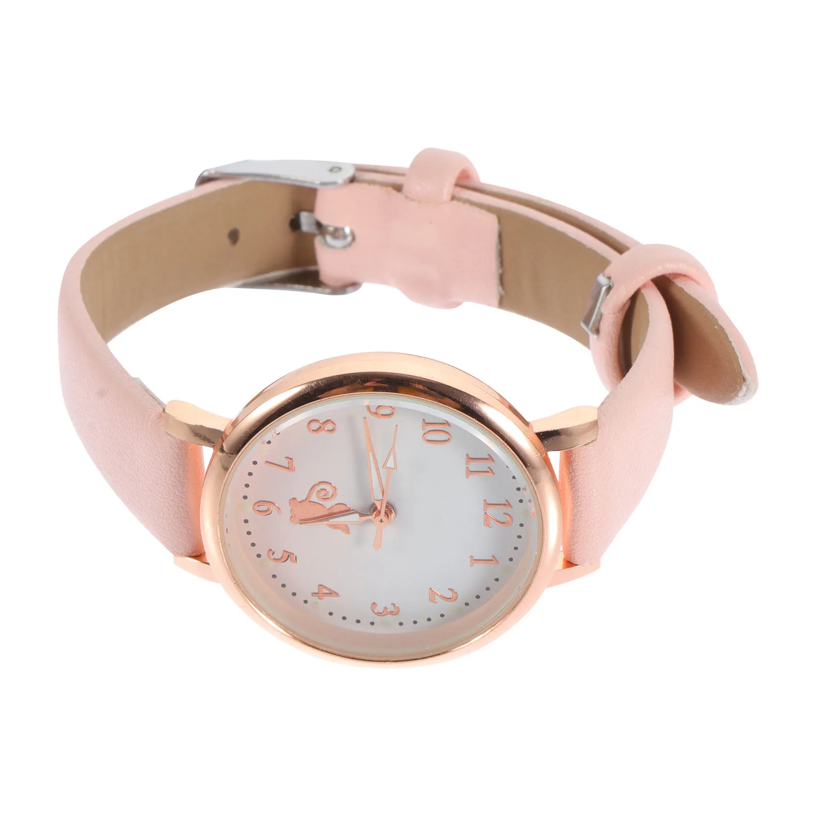 

Children Watch Luminous Pointers Drop Proof Design Stylish Generous Durable Glass Alloy PU Material Student Girls Wrist Watch