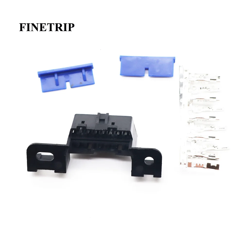 FINETRIP Wholesale J1962F Interface Shell DIY 16pin OBD-II Plug Car OBD2 Female Connector For VW/BMW/BENZ/HONDA/Toyota