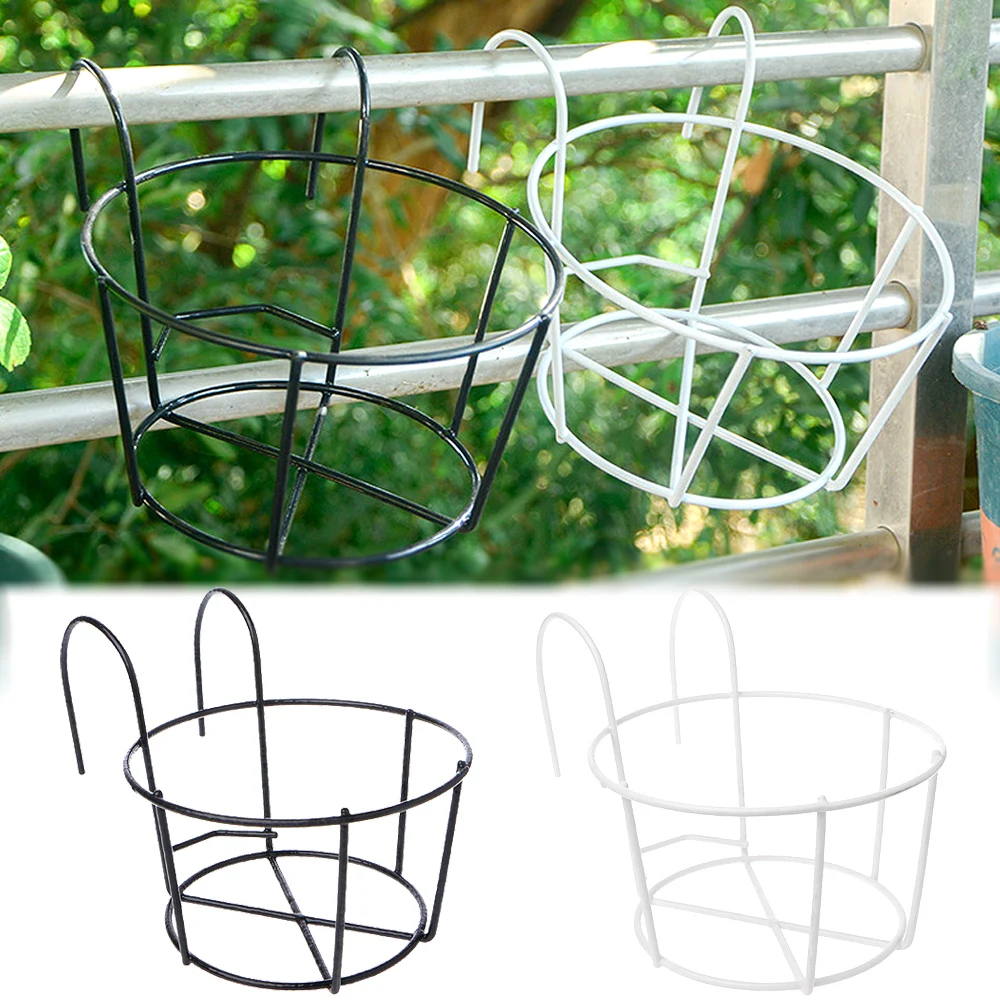 Balcony Hanging Flower Stand Hanging Potted Plant Flower Pot Rack Wall-mounted Hook Home Garden Office Hotels Plant Decoration