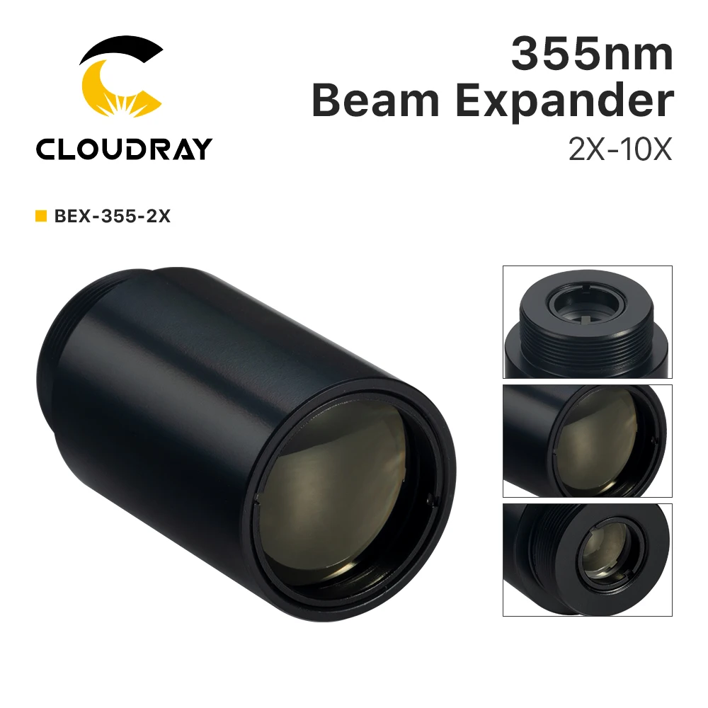 Cloudray UV 355nm Laser Beam Expander Fused Silica Lens 2X 3X 5X 8X 10X Optics Beam Expand for UV Laser Marking Machine