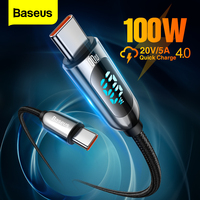 Baseus PD 100W USB C To USB Type C Cable Fast Charging Charger Wire Cord USB-C Type-C USBC Cable For Xiaomi POCO X3 Pro Samsung