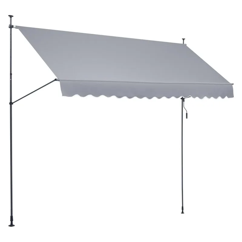 2026 157x47 Retractable Patio Awning Sunshade Shelter With Crank Handle For Outdoor Patios & Gardens
