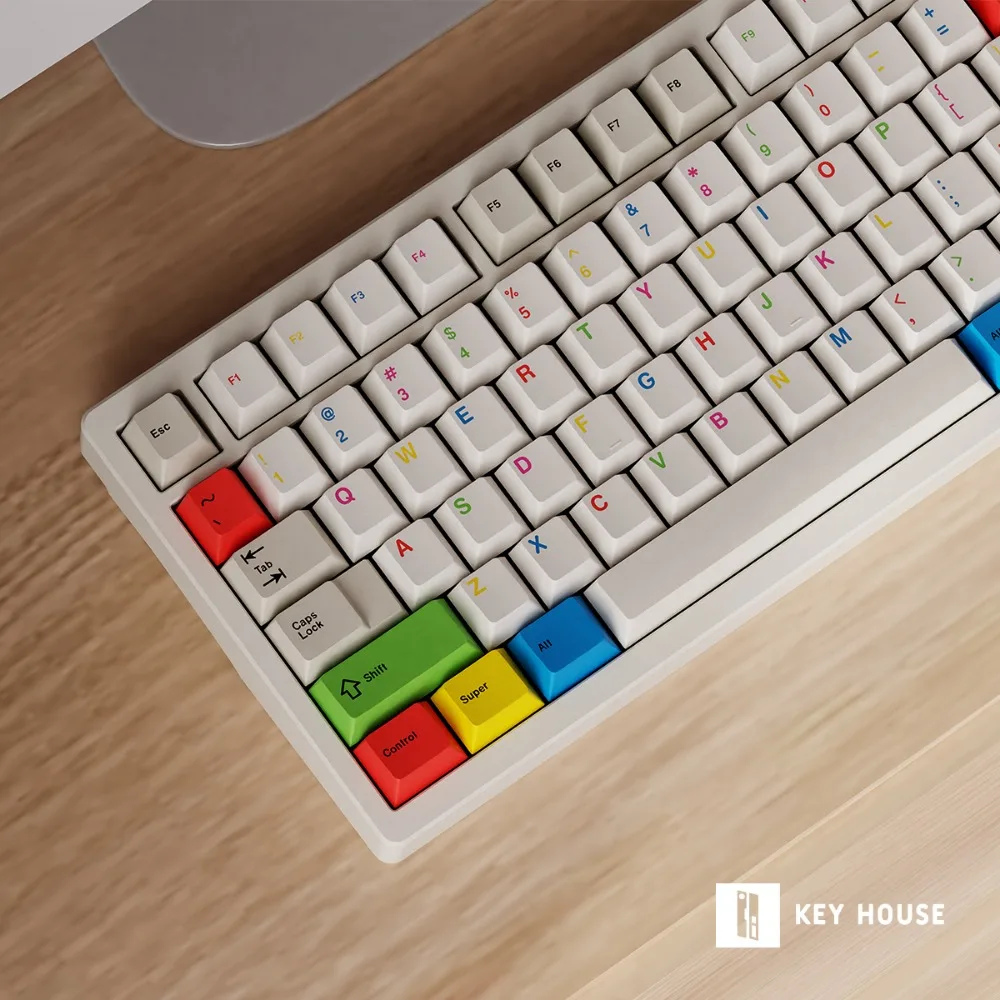 122pcs Key Cap Key House RGB Theme PBT Thermal Sublimation Cherry-Profile for Mechanical Keyboard 65/75/68/80 Layout Hot Swap