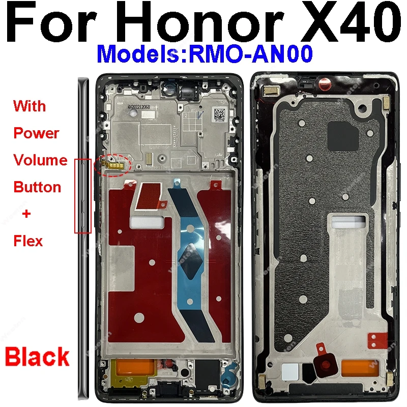 LCD Middle Frame Housing For Huawei Honor X40 RMO-AN00 LCD Middle Frame Bezel Cover with Side Button Replacement Repair Parts