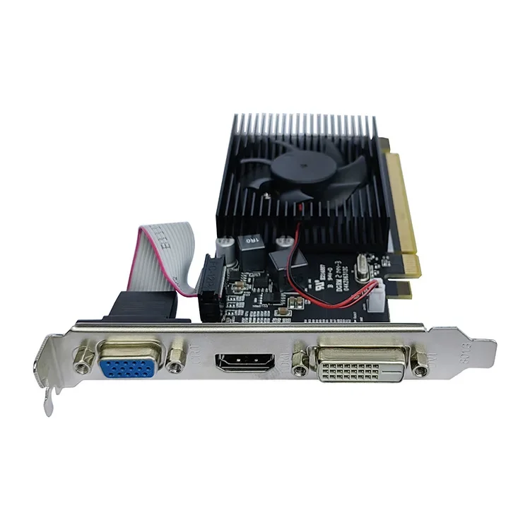 AMD R5 230 2G DDR3 graphics card, independent fan, bright machine card, half height office desktop computer, small chassis