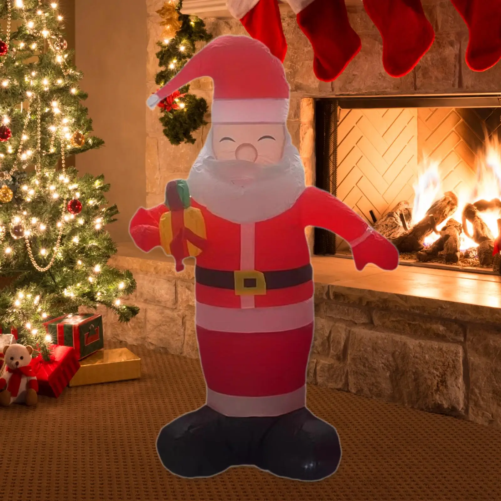 

Christmas Inflatable Santa Claus Xmas Yard Decoration 150cm Outdoor Decoration for Lawn Garden Outside Christmas Holiday Party